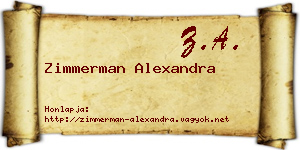 Zimmerman Alexandra névjegykártya